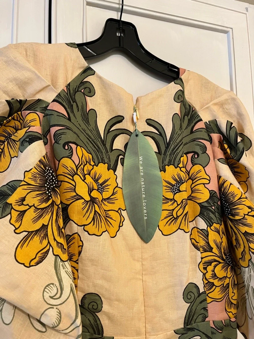 NWT FARM Rio Linen Floral Midi Dress - Picture 5 of 8